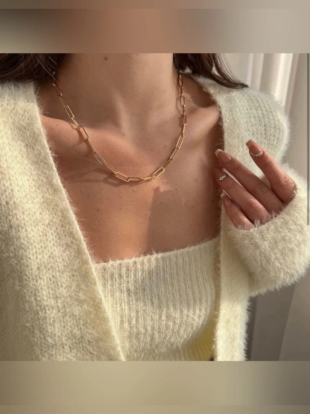 14k Gold Plated Paperclip Chain Necklace